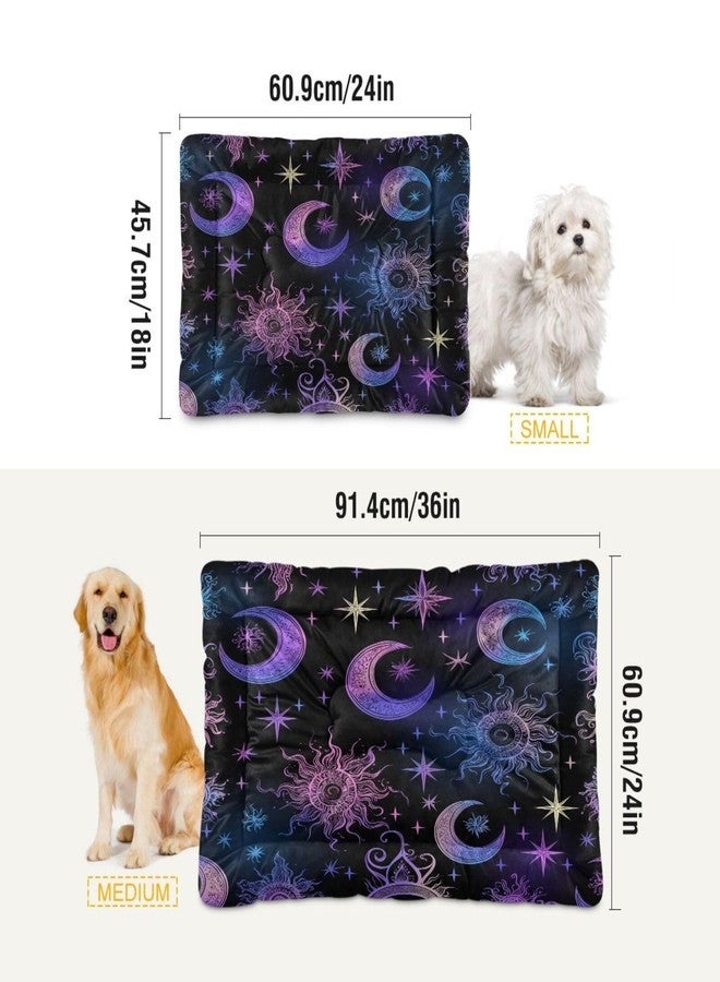 KEEPREAL Sun Moon and Stars Dog Bed & Cat Bed for Small/Medium Pets, Ultra Soft Calming Washable Pet Bed with Non-Slip Bottom, 18x24 Inch（22） - Image 3