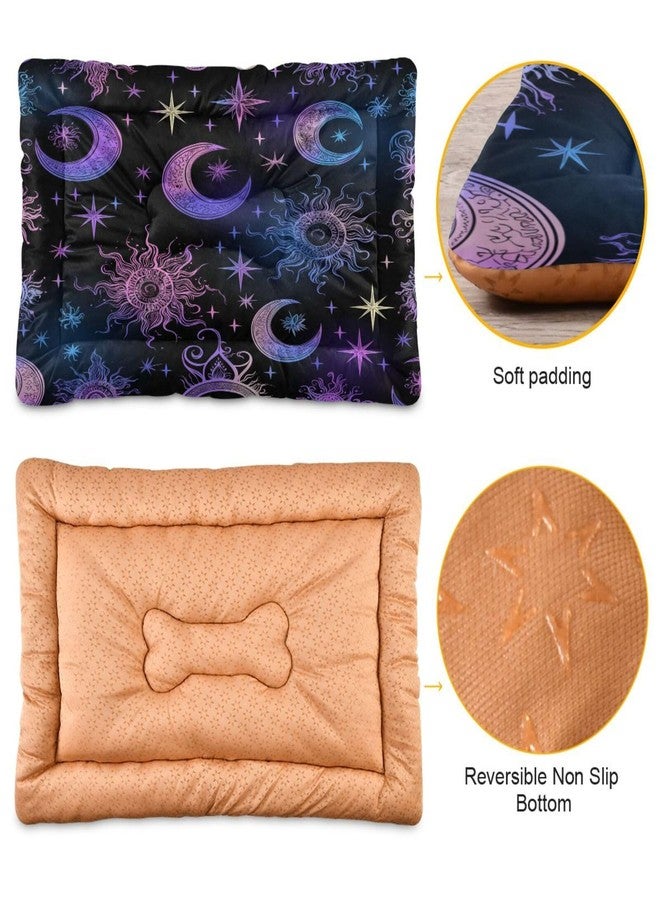 KEEPREAL Sun Moon and Stars Dog Bed & Cat Bed for Small/Medium Pets, Ultra Soft Calming Washable Pet Bed with Non-Slip Bottom, 18x24 Inch（22） - Image 2