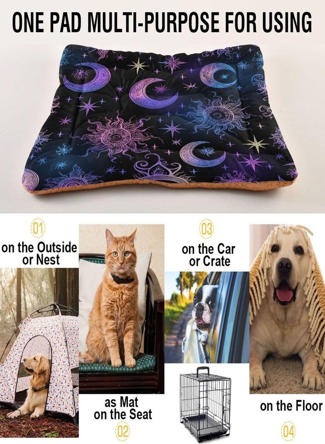 KEEPREAL Sun Moon and Stars Dog Bed & Cat Bed for Small/Medium Pets, Ultra Soft Calming Washable Pet Bed with Non-Slip Bottom, 18x24 Inch（22） - Image 5