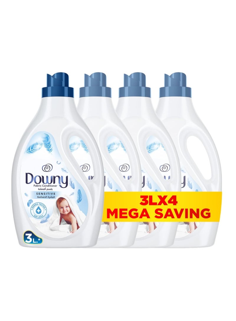 Downy Concentrate Fabric Softener Sensitive for Hypoallergenic Skin Care, Color Protection, Anti-Wrinkle Formula, 3L, Pack of 4 - Image 1