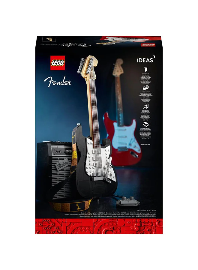 LEGO Ideas Fender® Stratocaster™ 21329 Building Kit; Cool Gift Idea for Music Lovers, Featuring a Buildable Display Model of a Fender® Stratocaster™ Guitar and 65 Princeton® Reverb Amplifier (1,074 Pieces) 18+