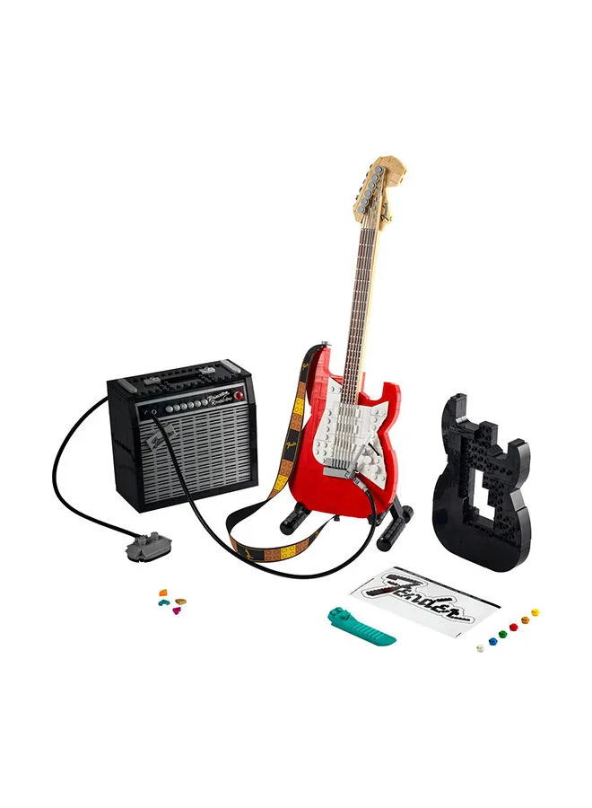LEGO Ideas Fender® Stratocaster™ 21329 Building Kit; Cool Gift Idea for Music Lovers, Featuring a Buildable Display Model of a Fender® Stratocaster™ Guitar and 65 Princeton® Reverb Amplifier (1,074 Pieces) 18+