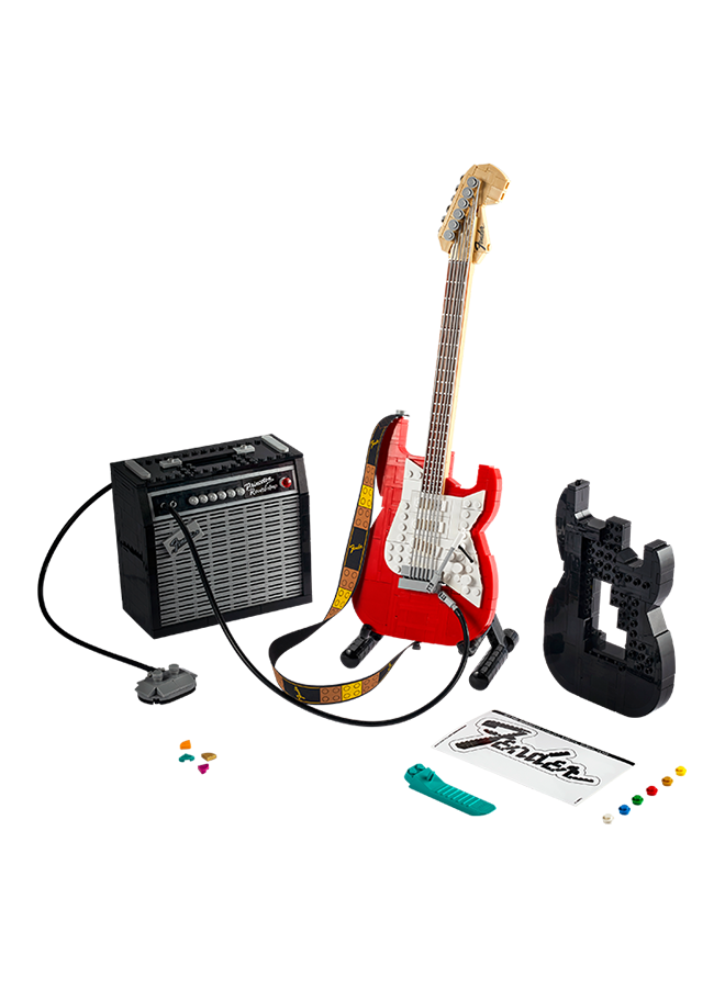 LEGO Ideas Fender® Stratocaster™ 21329 Building Kit; Cool Gift Idea for Music Lovers, Featuring a Buildable Display Model of a Fender® Stratocaster™ Guitar and 65 Princeton® Reverb Amplifier (1,074 Pieces) 18+