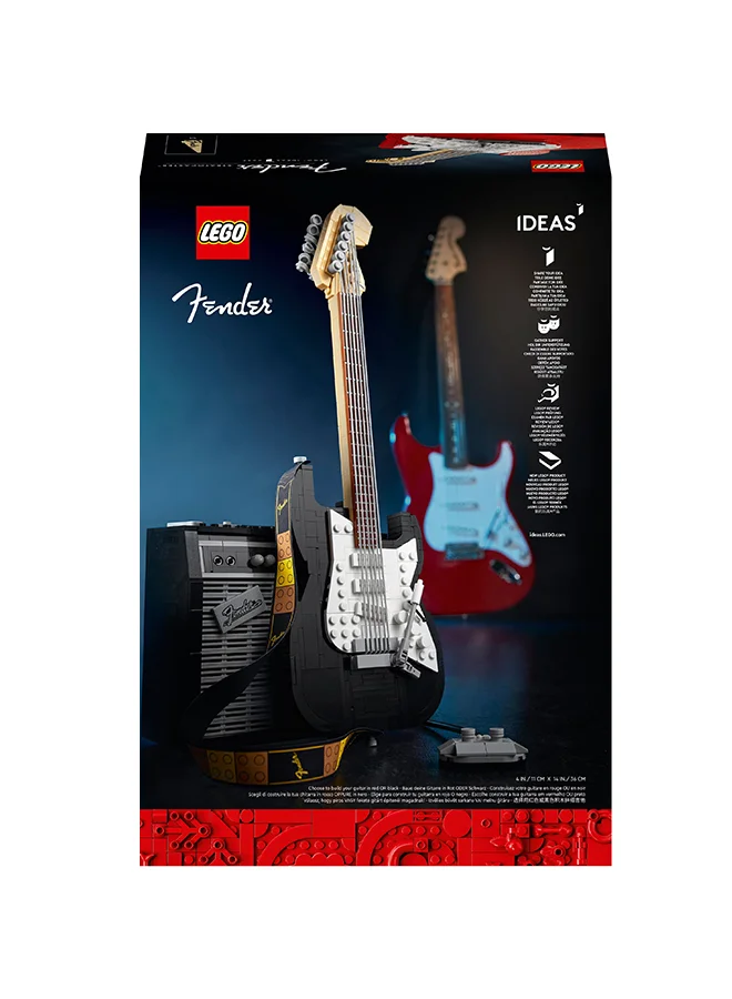 LEGO Ideas Fender® Stratocaster™ 21329 Building Kit; Cool Gift Idea for Music Lovers, Featuring a Buildable Display Model of a Fender® Stratocaster™ Guitar and 65 Princeton® Reverb Amplifier (1,074 Pieces) 18+