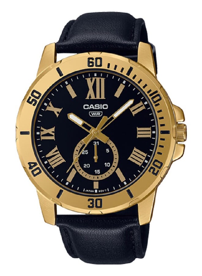 CASIO Leather Analog Wrist Watch MTP-VD200GL-1BUDF - Image 1