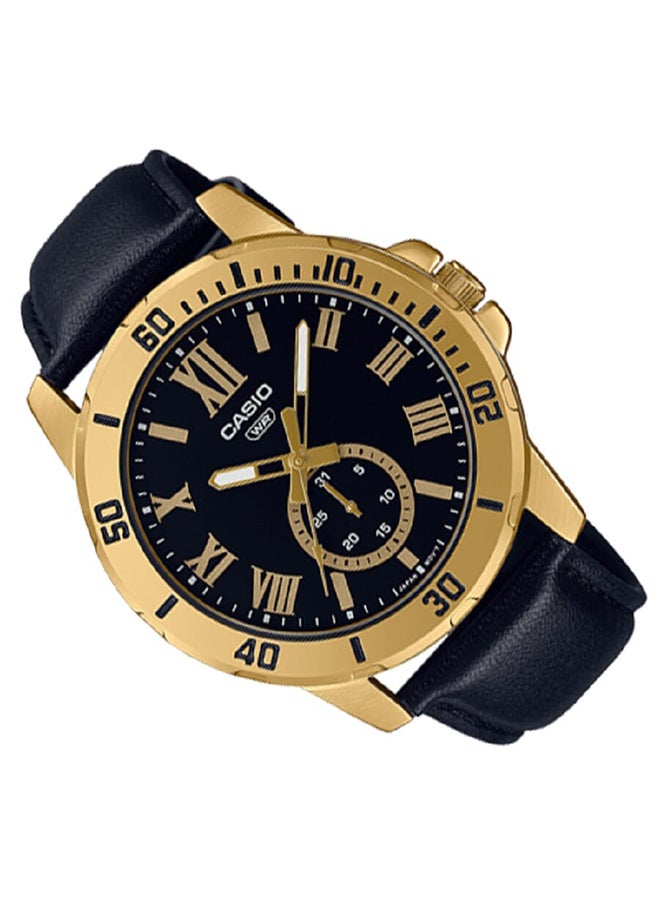 CASIO Leather Analog Wrist Watch MTP-VD200GL-1BUDF - Image 2