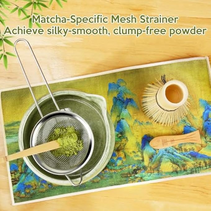 BAOLY Matcha Set 7Pcs Japanese Tea SetMatcha Bowl With Spout And Whisk Whisk Ceramic Holder Traditional Scoop Tea Set For Making Breakfast LatteWhite - Image 4