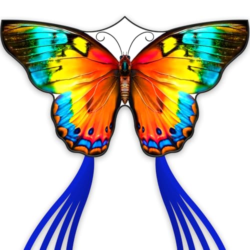 SGftre Butterfly Kites for Kids and AdultsExtremely Easy to Fly for BeginnersSingle Line String with Tail for Beach Flying Kites for Outdoor Trip Park Family GameFlower Splendour Butterfly - Image 1