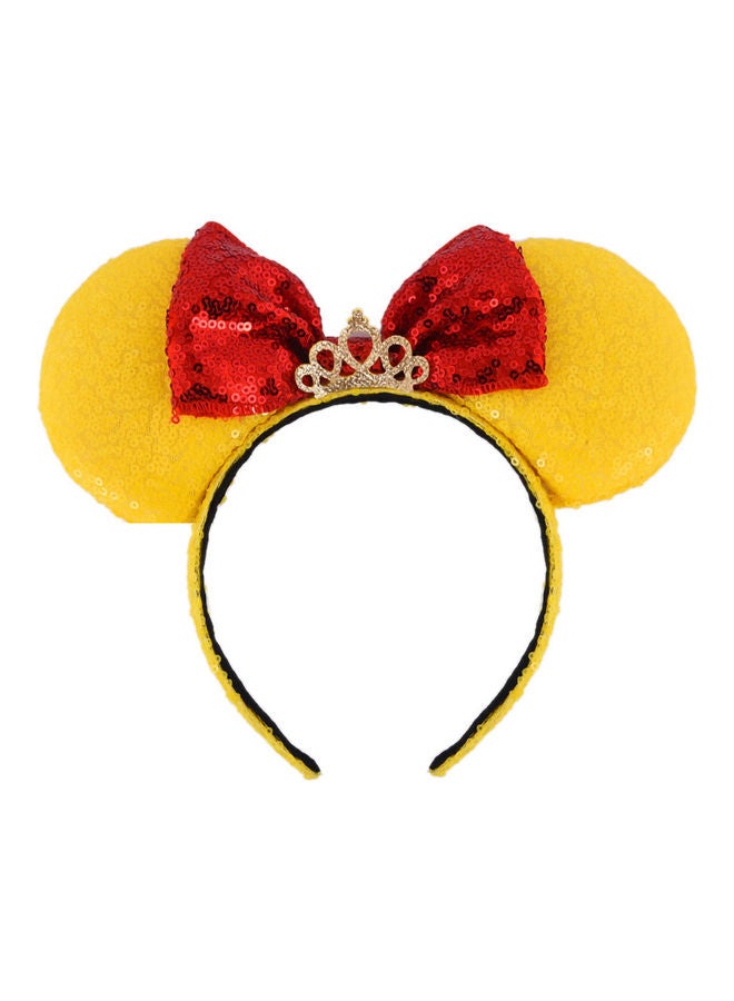 Loquat Mickey Mouse Ears Cartoon Hairband Yellow/Red 23.5x22cm - Image 1