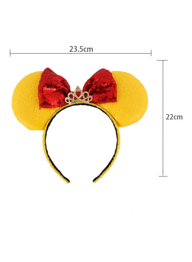 Loquat Mickey Mouse Ears Cartoon Hairband Yellow/Red 23.5x22cm - Image 2