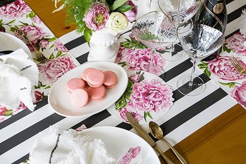 Hester & Cook Black and White Striped Paper Table Runner - 25' Long x 20" Wide - Image 3