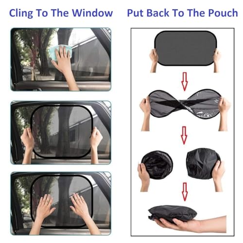 Vocado 41809 Red Car Side Window Stick On Sunshade for I10 (Set of 2, Red) - Image 3