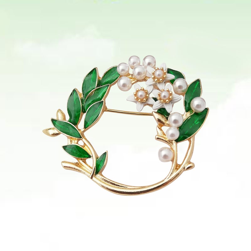 Flower Brooch Lapel Pin Corsage Breastpin Alloy Jewelry Costume Accessories Gift for Women (Garland) - Image 3
