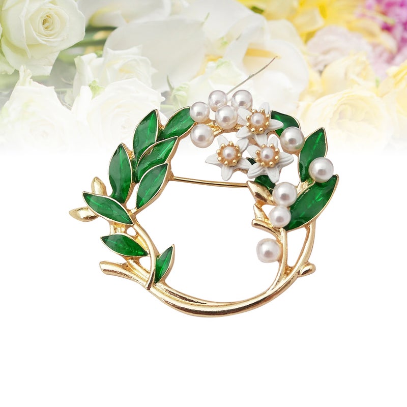 Flower Brooch Lapel Pin Corsage Breastpin Alloy Jewelry Costume Accessories Gift for Women (Garland) - Image 5