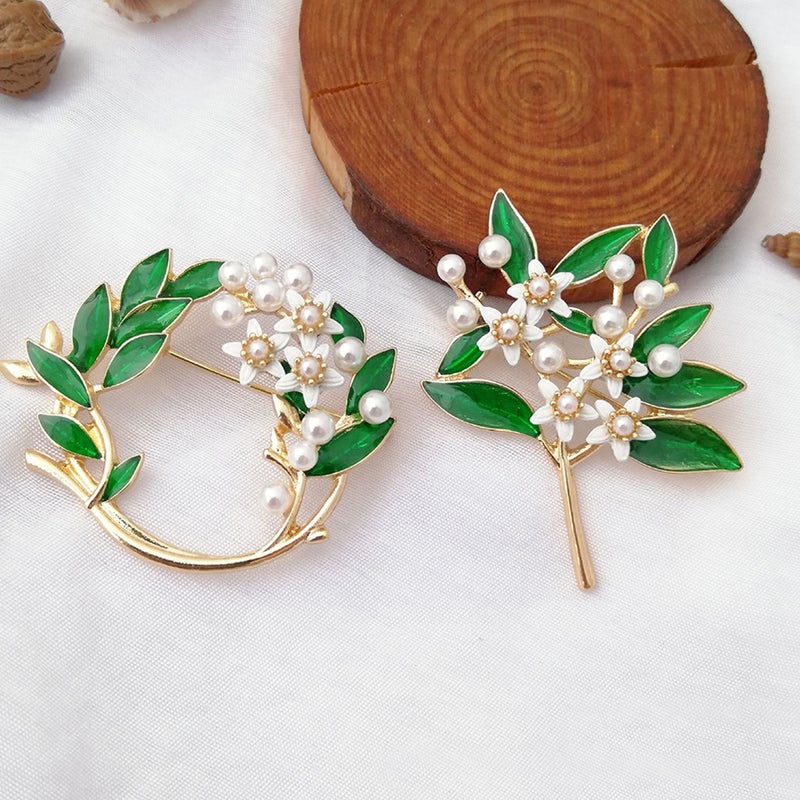 Flower Brooch Lapel Pin Corsage Breastpin Alloy Jewelry Costume Accessories Gift for Women (Garland) - Image 4