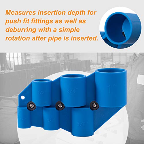SUNGATOR Deburring Pipe and Depth Gauge Tool with Disconnect Clip Kit, Chamfering Removal Tool for 1/2", 3/4" and 1" PEX, Copper, CPVC Pipe - Image 2