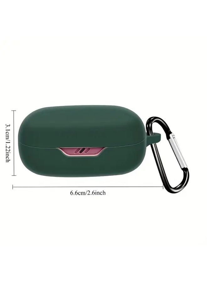 Wireless Earbuds Case Durable Protective Cover With Hook Green Color Charging Port Storage - Image 1