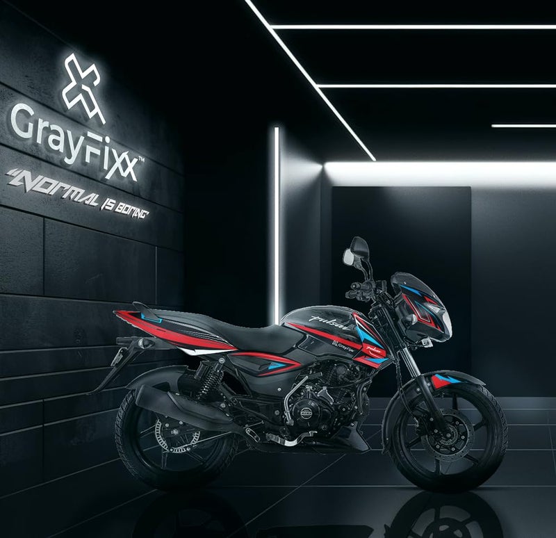 Grayfixx Red Blue Edition Sticker for Pulsar 125/150/180 | Printed in Premium Gloss Vinly with FPF(Fade Protection Film), Water Proof, Precut Sticker, Pack of 1 for Both Side - Image 2