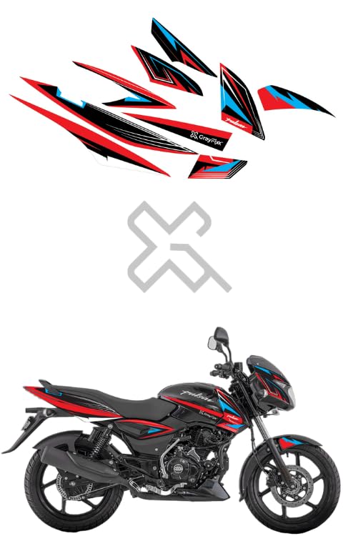Grayfixx Red Blue Edition Sticker for Pulsar 125/150/180 | Printed in Premium Gloss Vinly with FPF(Fade Protection Film), Water Proof, Precut Sticker, Pack of 1 for Both Side - Image 5