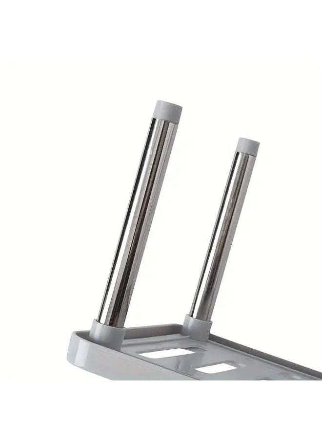 Grey Adjustable Metal Kitchen Storage Rack Expandable Two Tier Organizer - Image 3