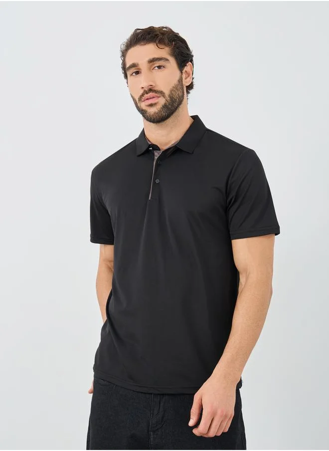 ستايلي Styli Contrast Placket Regular Fit Polo T-Shirt