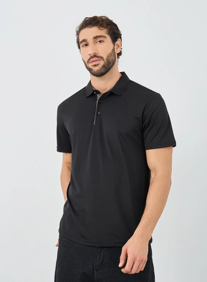Contrast Placket Regular Fit Polo T-Shirt