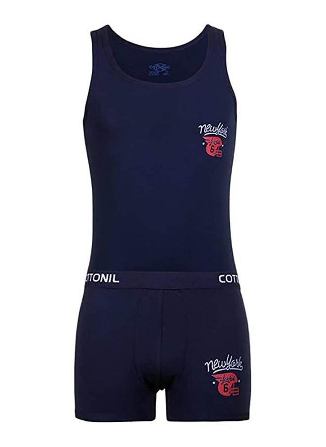 COTTONIL Printed Round Neck Sleeveless Underwear Set Pack Of 2 