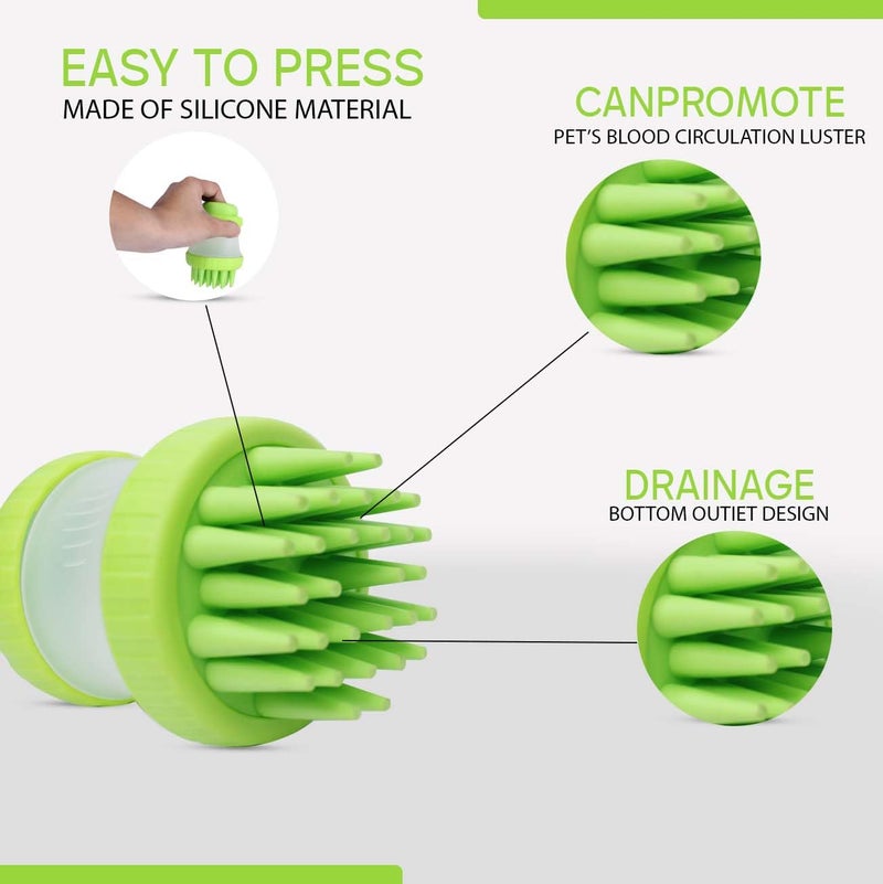 GLAN Dog Bath Brush Soft Silicone Bristles Pet Grooming/Bathing Massage Brushes Dog and Cat Accessories Multicolour Pack of 1 - Image 4