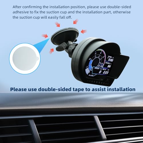 Lufi x7/xf Double-Sided Adhesive Suction Cup Bracket, Suitable x7/xf Obd2 Gauge - Image 5