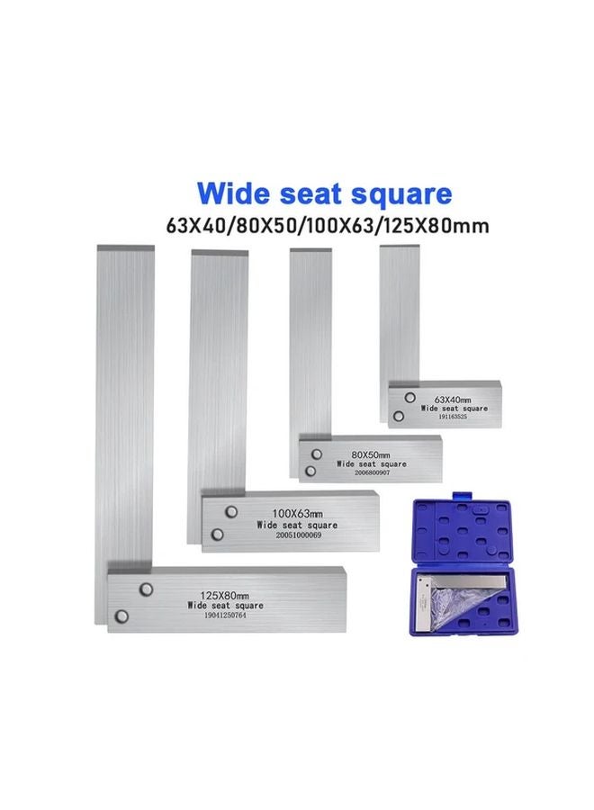 100x63mm Hardened Carbon Steel Right Angle Ruler Precision Ground Engineer Set Machinist Square - Image 1