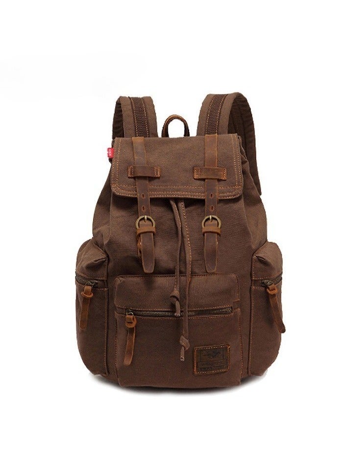 FANDARE Backpack Hiking Daypacks Computers Laptop Rucksack Satchel Bookbag Mountaineering Multi-Function Vintage Canvas Bag Women and Men - Image 1