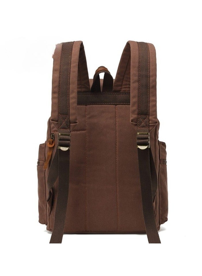 FANDARE Backpack Hiking Daypacks Computers Laptop Rucksack Satchel Bookbag Mountaineering Multi-Function Vintage Canvas Bag Women and Men - Image 3