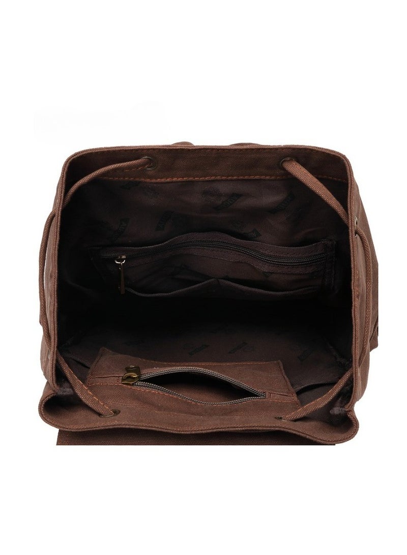 FANDARE Backpack Hiking Daypacks Computers Laptop Rucksack Satchel Bookbag Mountaineering Multi-Function Vintage Canvas Bag Women and Men - Image 5