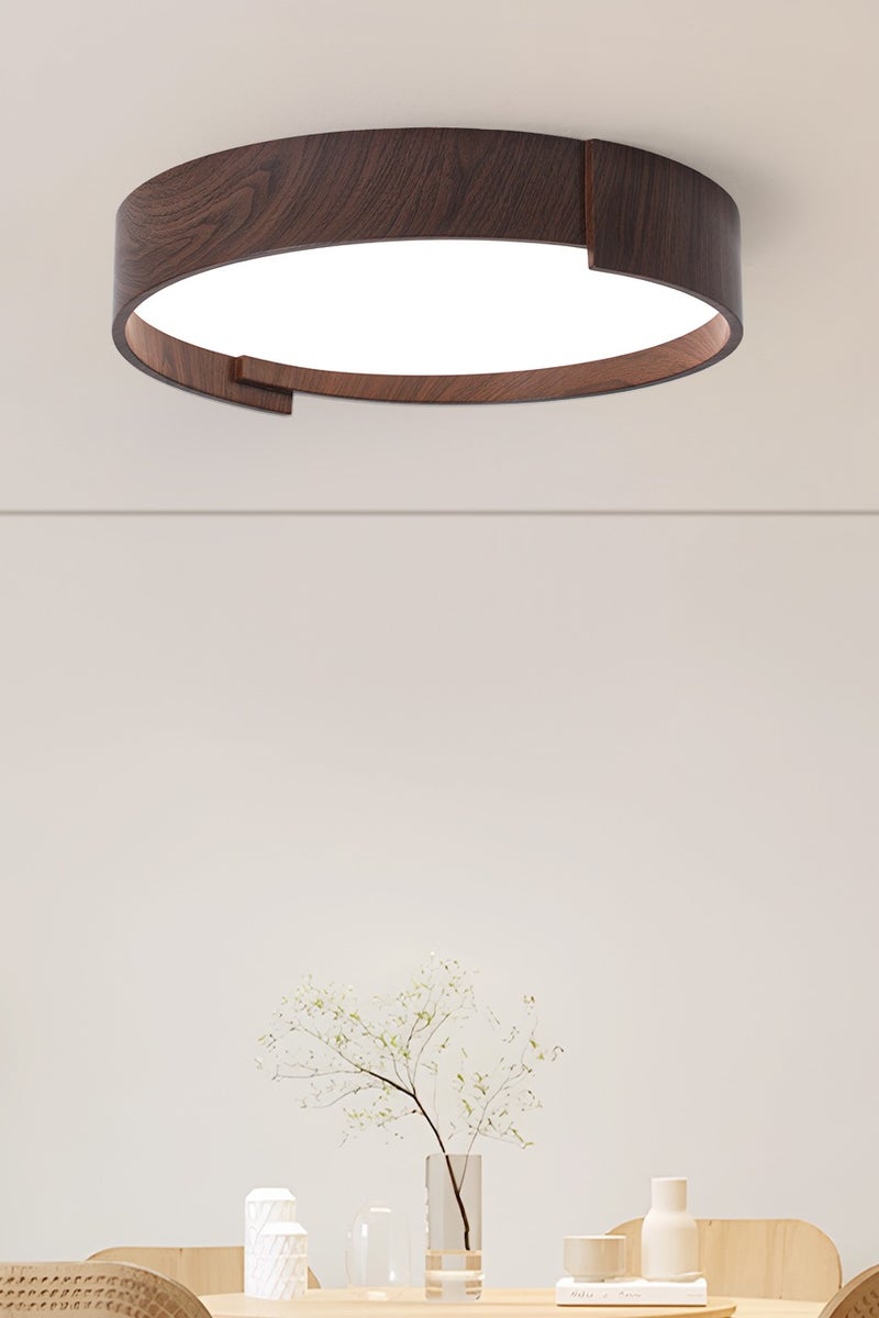 YATAI LIGHTING Modern Round LED Ceiling Light – Wood Finish, 48W, Remote Dimming, Modern Minimalist Ceiling Light for Bedroom & Living Room,50cm - Image 5