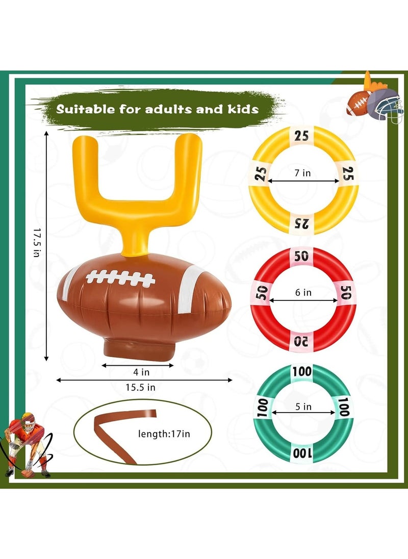 Inflatable Post Ring Toss Football Goal Post Ring Toss Game Include 2 Pieces Toss Post Hat 6 Pieces Ring Toss Goal Post for Boys Girls Football Party Games(2 Set) - Image 5