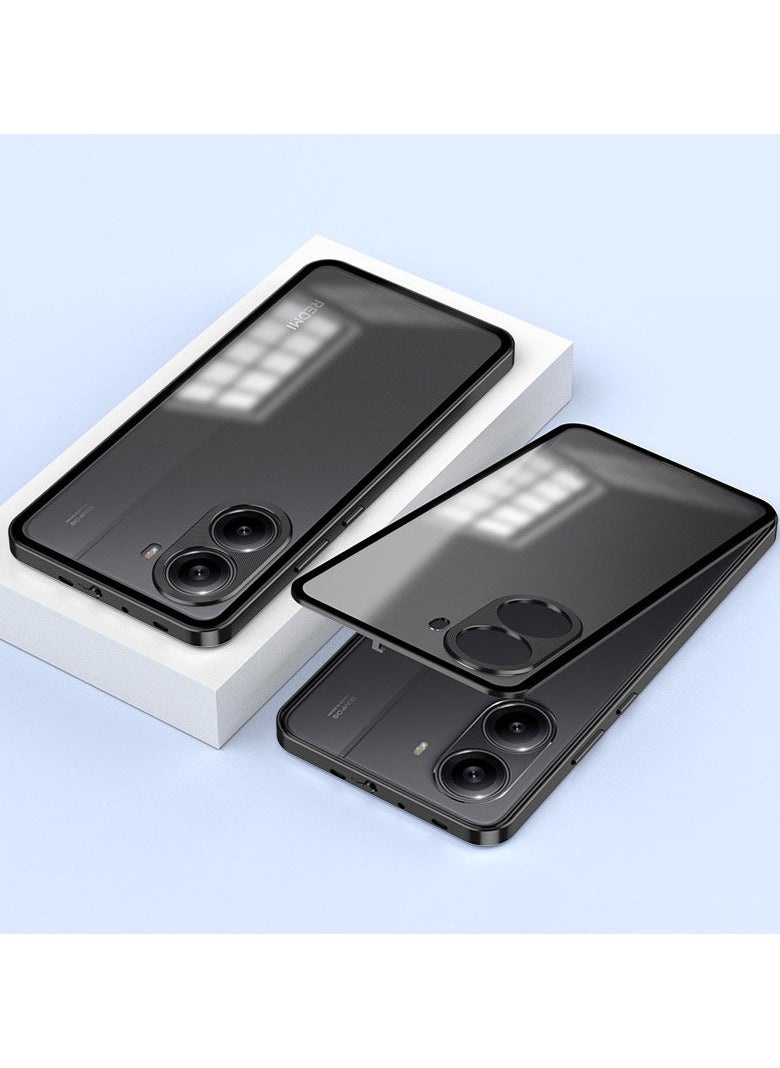General phone case is compatible with Poco X7 Pro & Redmi Turbo 4 5G, metal frame + PC matte surface back cover  - Image 1
