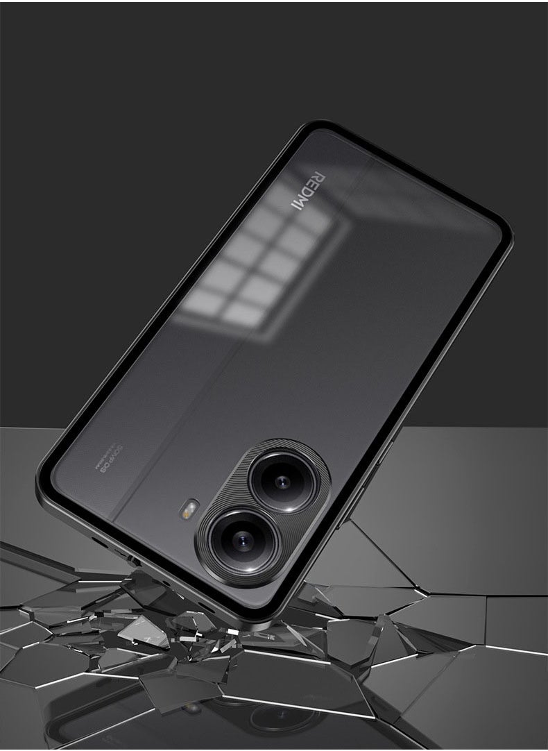 General phone case is compatible with Poco X7 Pro & Redmi Turbo 4 5G, metal frame + PC matte surface back cover  - Image 2