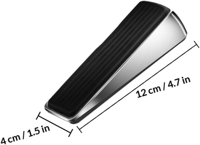 Zinc Alloy Door Stopper Wedge 2pcs Anti-Collision Wind-Proof Door Wedge for Home and Office Brushed Finish - Image 2