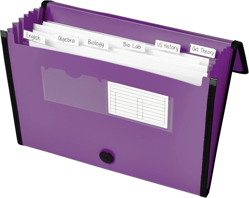 AVERY Expanding File Folder Organizer, 7-Pocket Accordion File Organizer, Plum, Holds 425 Letter/A4-Size Sheets (73552) - Image 2