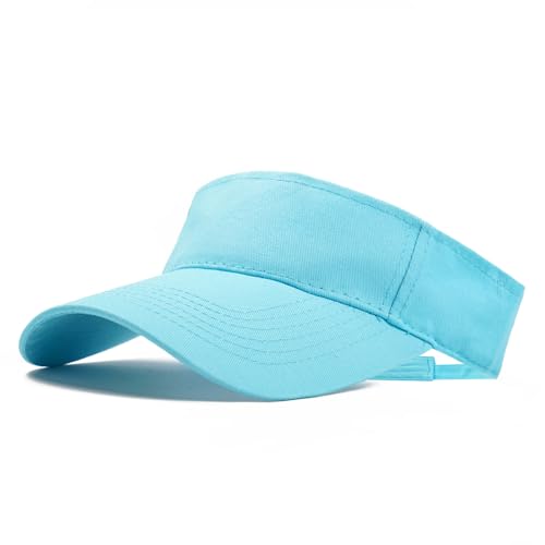 ANDICEQY Sport Sun Visor Hats Adjustable Empty Top Baseball Cap Cotton Ball Caps for Women and Men (Acid Blue) - Image 1