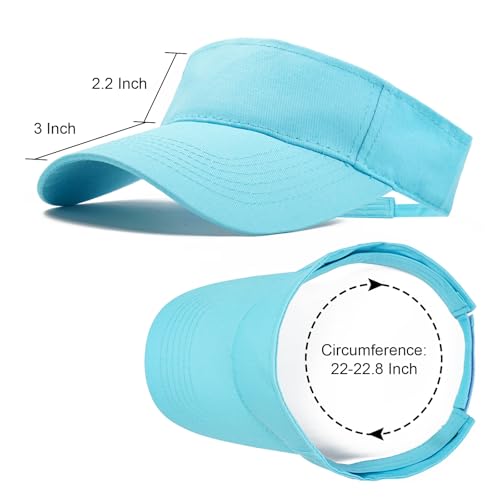 ANDICEQY Sport Sun Visor Hats Adjustable Empty Top Baseball Cap Cotton Ball Caps for Women and Men (Acid Blue) - Image 3