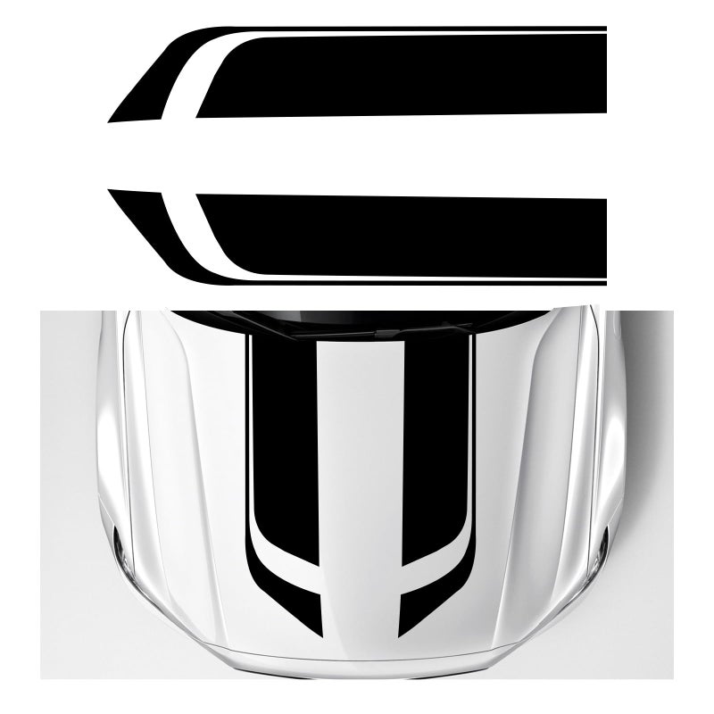 KVAEY Car Hood Decal Sticker Racing Stripe Graphic Stickers for Auto Body Skirt Roof Hood Bumper Automotive Exterior Decoration Vinyl Decal for Car SUV Truck Car Accessories Black - Image 3