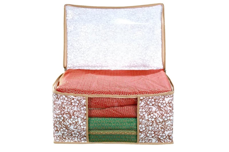 BB BACKBENCHERS Saree Cover/Clothes Cover/Garment Cover/Storage Cover/Organizer For Wardrobe/Space Saver Cover Non-Woven For Saree, Lehenga, Suits, Pants, Shirts, With Zip And Transparent Window - Image 3