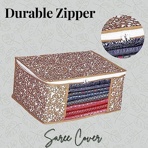 BB BACKBENCHERS Saree Cover/Clothes Cover/Garment Cover/Storage Cover/Organizer For Wardrobe/Space Saver Cover Non-Woven For Saree, Lehenga, Suits, Pants, Shirts, With Zip And Transparent Window - Image 2