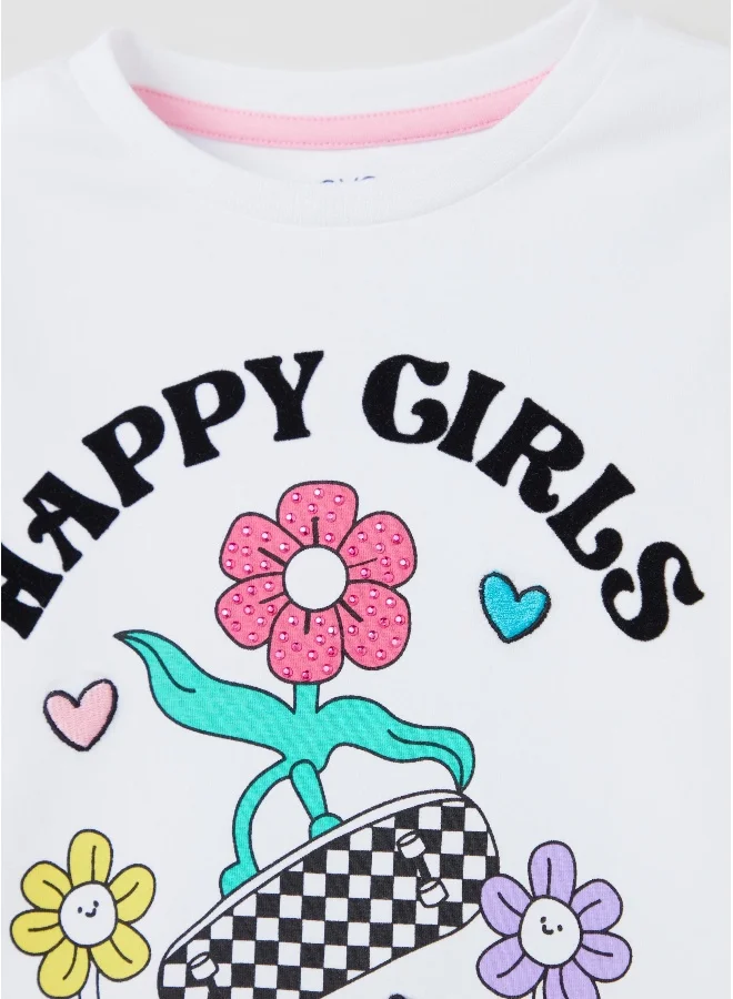 او في اس Long-sleeved T-shirt with print