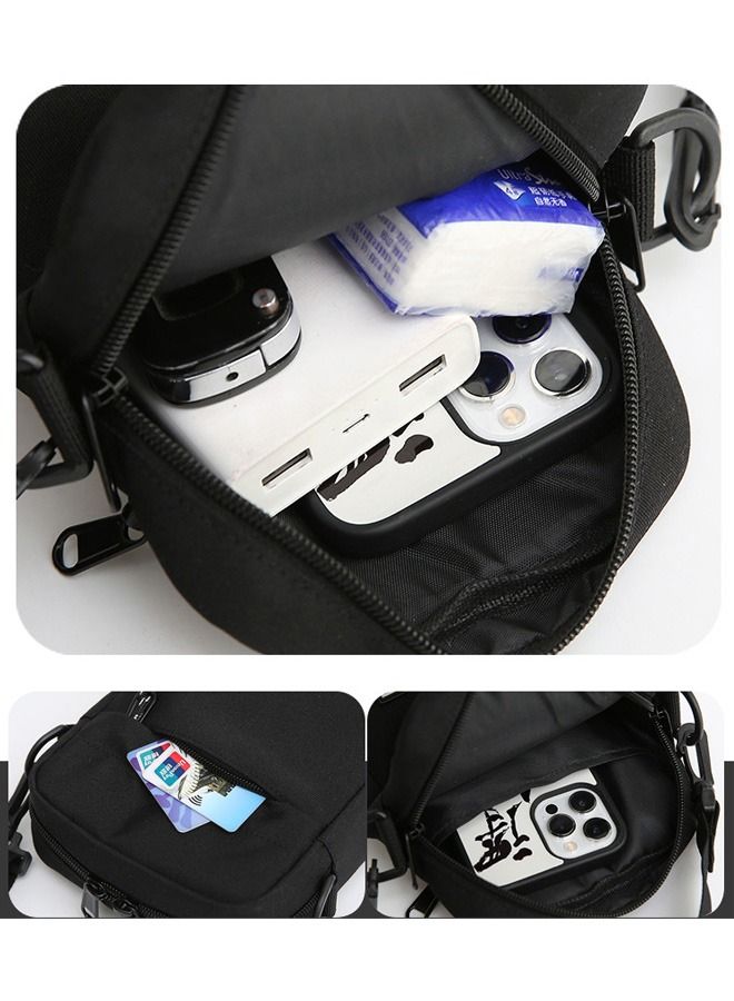 DUNISO Mens Crossbody Bag Shoulder Bag with Adjustable Strap and Top Handle Multi-layer Functional New Trends Fashion Handbag Black - Image 5