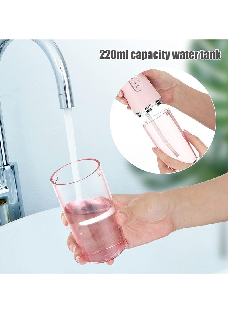 Denx Water Flosser Tooth Brush, Cordless 230mL Professional Oral Irrigator, 360° Nozzle Rotation, Hidden Charging Port, 4 Modes 4 Jet Tips, IPX7 Waterproof, Easy-to-Clean (Pink)  - Image 4