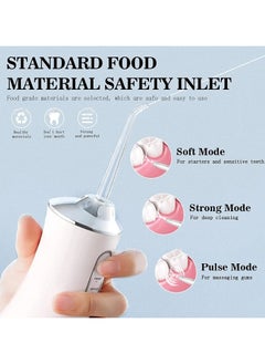 Denx Water Flosser Tooth Brush, Cordless 230mL Professional Oral Irrigator, 360° Nozzle Rotation, Hidden Charging Port, 4 Modes 4 Jet Tips, IPX7 Waterproof, Easy-to-Clean (Pink)  - Image 3