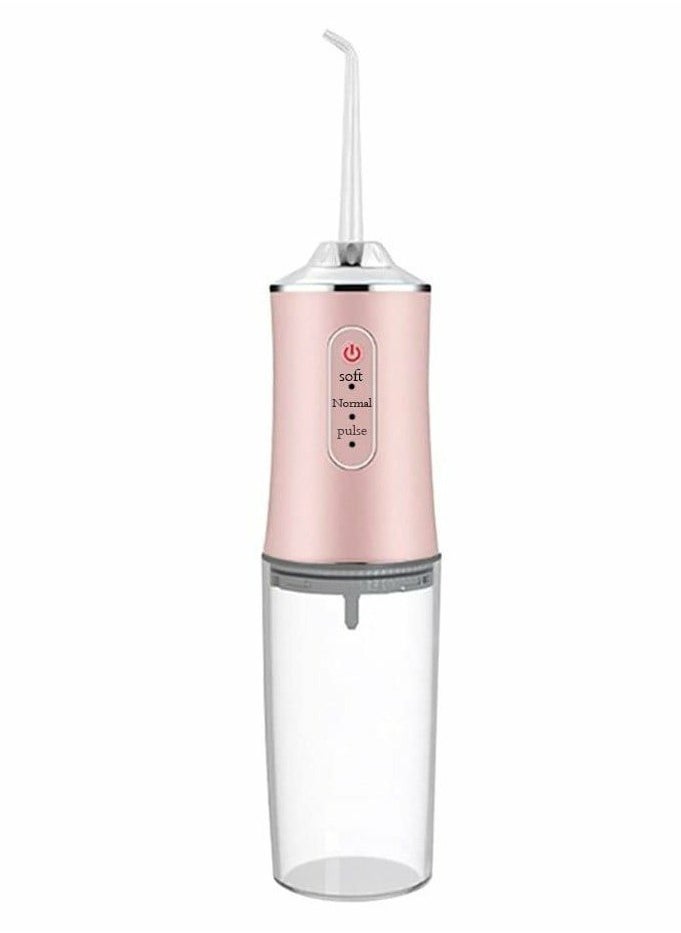 Denx Water Flosser Tooth Brush, Cordless 230mL Professional Oral Irrigator, 360° Nozzle Rotation, Hidden Charging Port, 4 Modes 4 Jet Tips, IPX7 Waterproof, Easy-to-Clean (Pink)  - Image 1