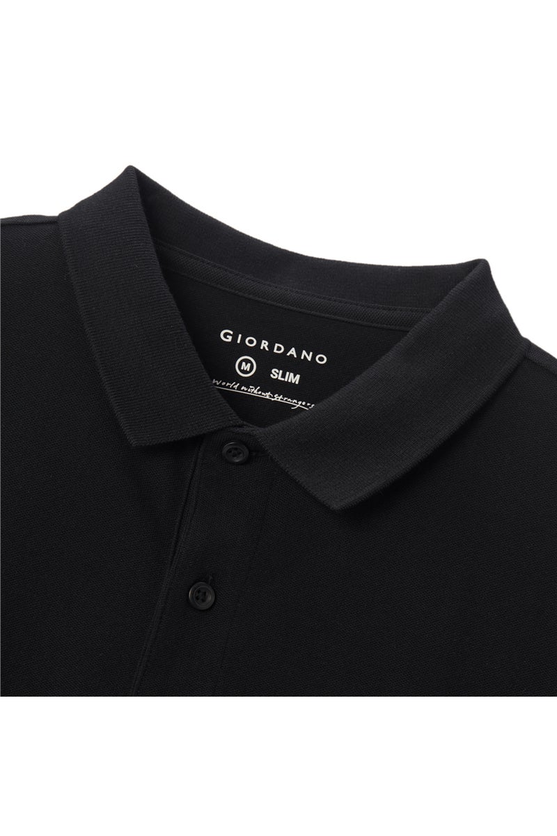 جيوردانو بولو رجالي بقصة ضيقة من البيكيه - أسود - Image 3
